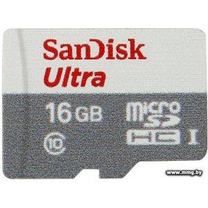 Купить SanDisk 16Gb microSDHC Ultra SDSQUNS-016G-GN3MN в Минске, доставка по Беларуси
