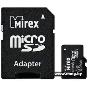 Купить Mirex 16Gb MicroSD Class 10, UHS-I + adapter в Минске, доставка по Беларуси