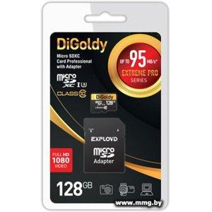 Купить DiGoldy 128Gb microSDXC Extreme Pro DG128GCSDXC10UHS-1-ElU3 в Минске, доставка по Беларуси
