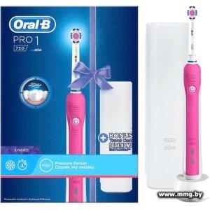 Купить Oral-B Pro 1 750 3D White D16.513.1UX (розовый) в Минске, доставка по Беларуси