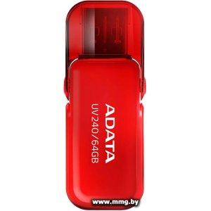 Купить 64GB ADATA UV240 (красный) в Минске, доставка по Беларуси