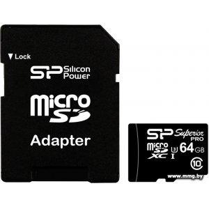 SILICON POWER 64GB MicroSDXC UHS-I U3 Class 10