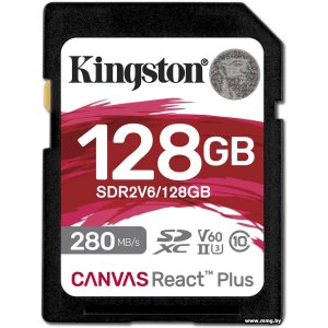 Kingston 128GB SDXC Canvas React Plus SDR2V6/128GB