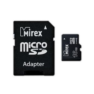 Mirex 16Gb microSDHC 13613-AD10SD16 + adapter