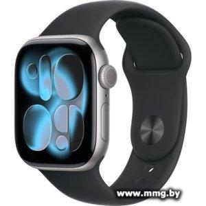Apple Watch Series 11 42 мм (алюминиевый корпус, космический серый/черный, спортивный силиконовый ремешок M/L)