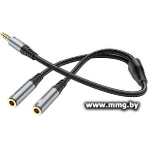 Адаптер Hoco UPA21 Jack 3.5 (F) - х2 Jack 3.5 (M)